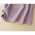 thumbnail image 6 of Shirts for Women Plus Size Sleeveless Tops Casual Elegant Blouse Ruffle Round Neck Cotton Linen Tank Tops Loose Summer Fashion Purple XL, 6 of 6