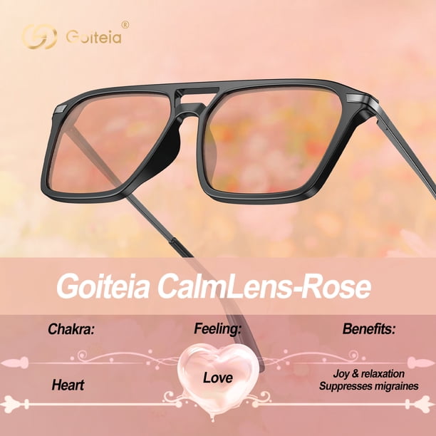 Goiteia, FL 41 Migraine Glasses, Light Sensitivity Glasses, Rose