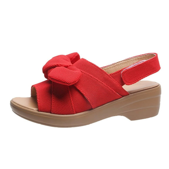 Clearance VerPetridure Bow Knot Platform Sandals Women's Sandals Summer Casual Fish Mouth Sandals