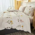 thumbnail image 4 of Flower Embroidery Graphic Duvet Covers Sets Soft Elegant Duvet Bedding Set Beige King Size, 4 of 5