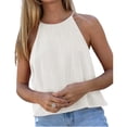 thumbnail image 4 of Sleeveless Solid Color Women Halter Casual Tank Tops Camisole, 4 of 6