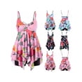 thumbnail image 4 of KVMeteor Women's Plus Size Irregular Butterfly Print Tankini Swimsuit XL-5XL, 4 of 4