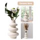 thumbnail image 1 of Muyoka Jarrón de cerámica Beige, maceta de cerámica de estilo moderno, contenedor artístico de flores esmeriladas, decoración exquisita para el hogar Muyoka Hogar, 1 of 7