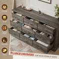 thumbnail image 3 of EnHomee 9 Drawer Dresser Wood Dresser for Bedroom Dressers&Chest of Drawers 63" Long Dresser TV Stand,Dark Rustic Oak, 3 of 8