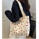 thumbnail image 2 of Guardurnaity Bolso tote de pana rosa con cremallera y estampado de para llevar al hombro, bolso tote pequeño con cremallera. Bolsas de mensajero y de hombro A, 2 of 6