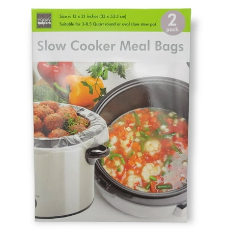 Handy Housewares Disposable Slow Cooker Liner Bags - Fits 3 to 8.5 Qt Round or Oval Pots - 6 Bags