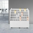 thumbnail image 2 of Blue Print Storage Organizer, 50 Slots Mobile Roll File Cart Blueprint Cabinet with Wheels File Storage Rack Roll Document Holder for Office and Home (White), 2 of 18