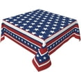 thumbnail image 3 of 4th of July Tablecloth Square 60 Inch Patriotic Memorial Independence Day Decorative Table Cloth Washable Wrinkle Stain-Resistant Polyester Holiday American Flag Blue Table Cover For Party Dinner, 3 of 5