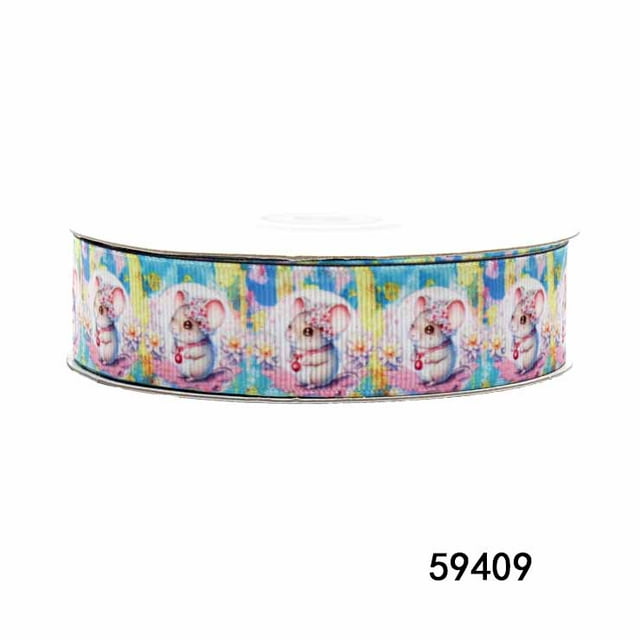 10Yards Animal Fabric Ribbons Printe Horse Rabbit Cartoon Grosgrain Ribbon for Hairbows Crafting Supplies Sewing Accessories Jiayi