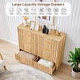 thumbnail image 5 of YOCWO Unique Fluted 8 Drawer Dresser, Mid Century Double Storage Dresser Chest of Drawer for Bedroom, Natural, 5 of 7