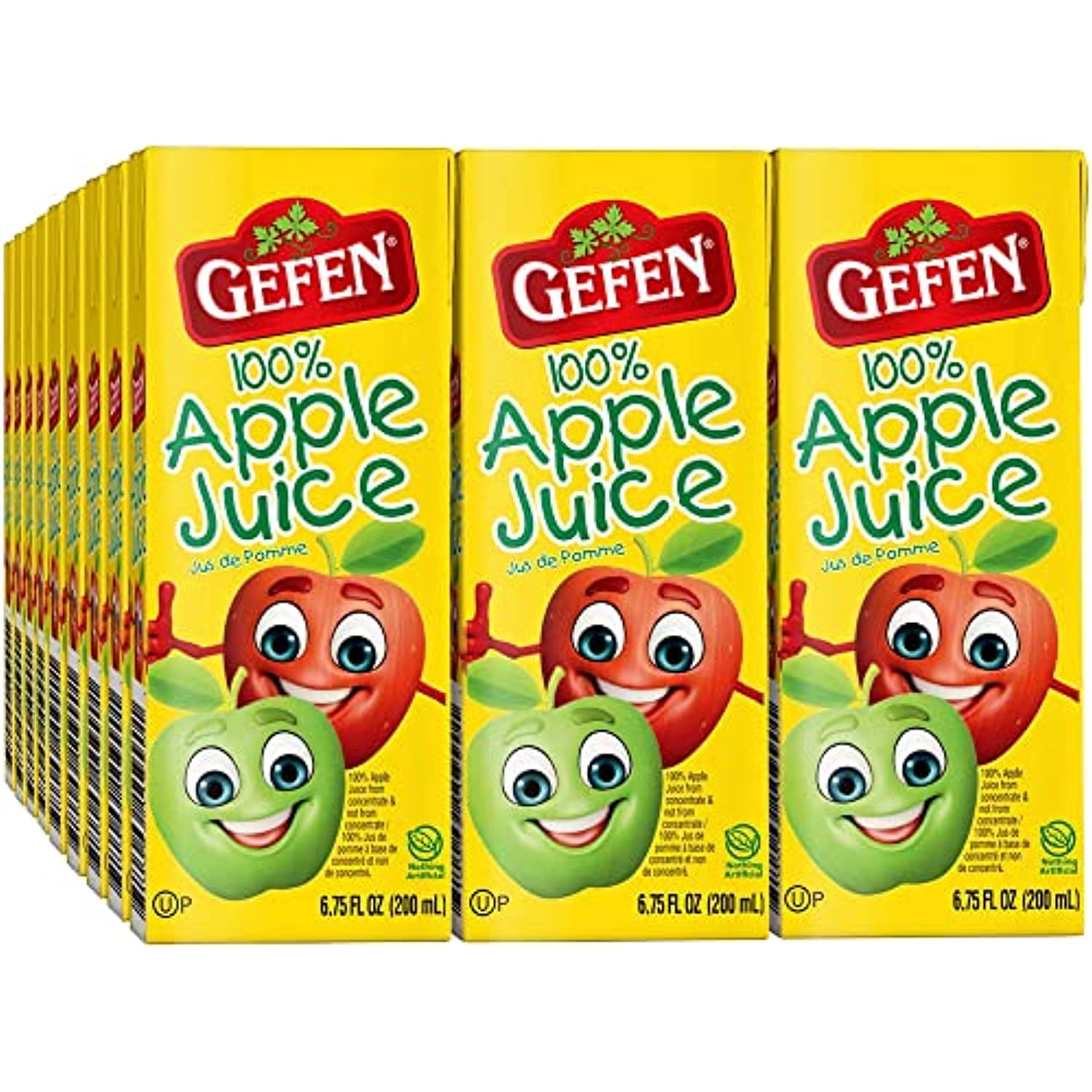 Gefen 100 Apple Juice Box Drinks 6.25Oz (27 Pack) No Sugar Added