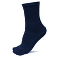 thumbnail image 2 of TIWEKE Cushioned Ankle Socks—5 Pairs Men Sports Running Five Finger Toe Socks Elastic Short Soild Socks (Navy,One Size), 2 of 2