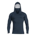 thumbnail image 2 of Sun Shirts for Men Long Sleeve Hooded Fishing Shirts Tall Size Hoodie with Mask UPF 50 Cooling Rash Guard Shirt 2XL Navy, 2 of 4