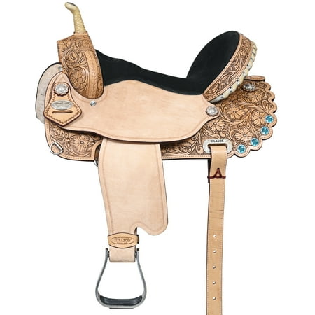 30HS 15 In Flex Tree Western Horse Saddle American Leather Trail Barrel By Hilason