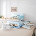thumbnail image 6 of meiyoeat Beach Floral Vase 7-Piece Twin Bedding For Boys,Shell Print Bedding Comforter Set,Colorful Stars Reversible, 6 of 7