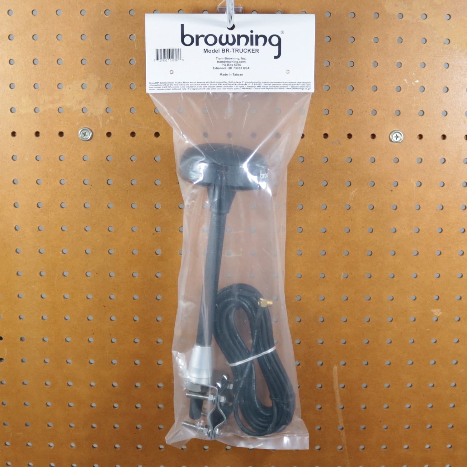 Browning Satellite Radio Trucker Mirror-Mount Antenna with RG58/U Coaxial Cable and SMB-Female Connector, BR-TRUCKER