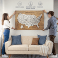 thumbnail image 6 of Elephant Stock Push Pin Usa Map On Wood Ii Wall Art - Map Canvas Art - 12" x 8", 6 of 8