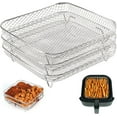thumbnail image 1 of EcoNesxp Stackable Multi-layer Stainless Steel Dehydrator Rack for Instant Vortex Piece Set 8-inch Square Air Fryer Rack 3-piece Grill Rack, 1 of 5