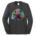 thumbnail image 2 of Wild Bobby, Colorful Rainbow Rabbit Animal Lover Mens Long Sleeve Shirt, Charcoal, Medium, 2 of 3