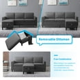 thumbnail image 3 of Mjkone L-Shaped Sectional Couch with Storage Ottoman, Couches for Living Room, Living Room Furniture Suitable for Small Space-Apartment/Upstairs Loft/Living Room (Dark Gray), 3 of 8