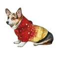thumbnail image 7 of Fotbe Red Gold Glitter Print Small Dog Sweater Hoodies Pet Grey Hooded Soft Fleece Sweatshirts with Pocket Fall Winter Puppy Cat Sweaters Warm Clothes-Medium, 7 of 7