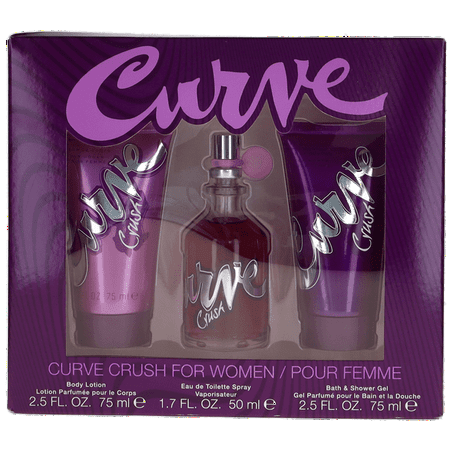 Curve Crush By Liz Claiborne For Women Set: EDT+Body Lotion+Shower Gel (1.7+2.5+2.5)oz