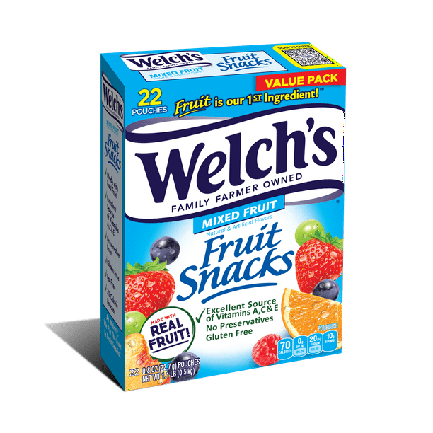 Welch's Mixed Fruit Fruit Snacks Value Pack, 0.8 oz, 22 Count