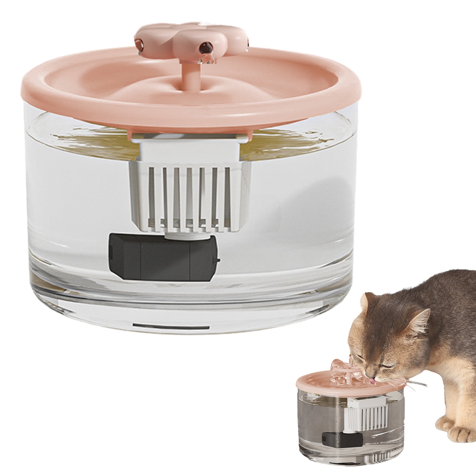 YIFAEUX 1.5L Cat Water Fountain Automatic Pet Drinking Fountain Quiet Pet Water Dispenser with Transparent Tank for Indoor Cats Dogs