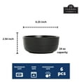 thumbnail image 2 of 10 Strawberry Street Double Line 6.25"/24 oz Round Cereal Bowl, Set of 6, Matte Black, 2 of 5