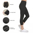thumbnail image 5 of Hitime High Waisted Capri Leggings for Women Tummy Control Workout Pants for Women, Capri Length Grey S-M, 5 of 8