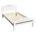 thumbnail image 3 of Twin XL Bed White Finish Arizona Wooden Single Bed Frame, 3 of 6