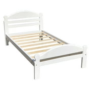 Twin XL Bed White Finish Arizona Wooden Single Bed Frame