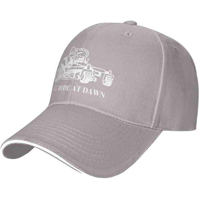We Ride at Dawn Lawn Mower Hat Classic Low Profile Baseball Cap Adjustable Golf Dad Hats
