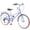 Blue, variant on 24 inch Foldable Beach Cruiser Bike for Womens:Womens Bike with Basket , Commuting Bicycles for Ladies Adults