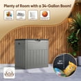 thumbnail image 6 of EHHLY 33 Gallon Deck Box, Small Outdoor Storage Box Waterproof, Lockable Secure Package Bin Delivery Box for Outside Front Porch, Delivery Driver Snack Box for Porch, Black and Grey, 6 of 8