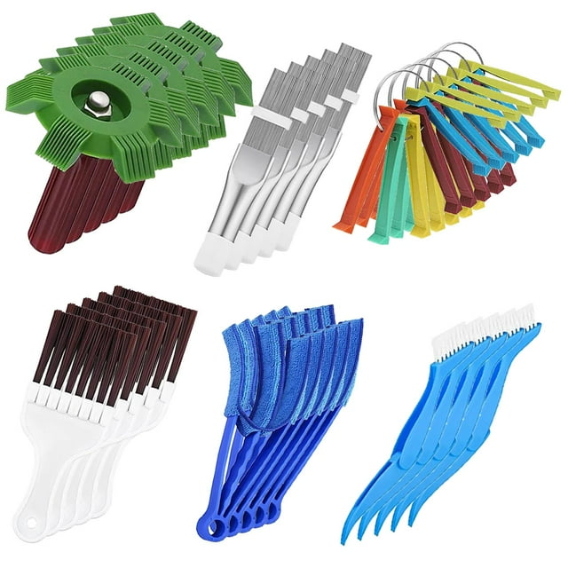 Limpiador de Radiador VentDepot 5 pzas 5 peines de Aletas 5 Juegos de 6 Peines de Plástico 5 Peines de Acero Inoxidable