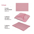 thumbnail image 3 of Juego De Sábanas Individual Microfibra Ultra Suave Premium Rosa Rayas, 3 of 5