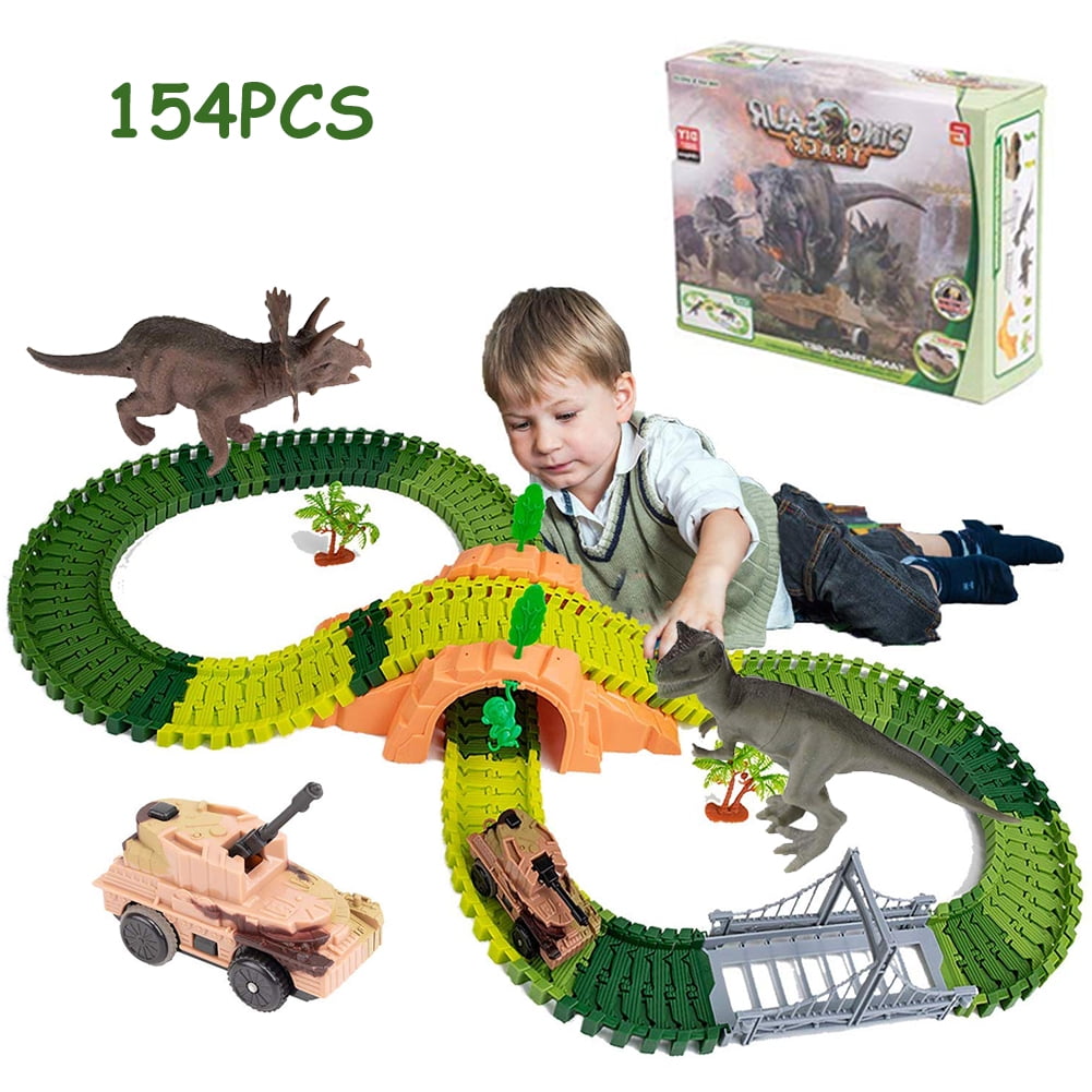 dinosaur world track set