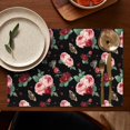 thumbnail image 4 of Pioneer Flower Floral Print Pattern Summer Placemats Table Placemats Set Of 6-Linen Kitchen Washable Placemats Table Mats 12x18 Inch Non-Slip Heat Resistant, 4 of 5