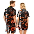 thumbnail image 5 of DORKASM Halloween Matching Pajamas for Couples Pj Sets for Woman Men Bat Pumpkin Print Button Down Sleepwear S, 5 of 5