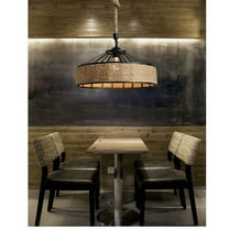 Rattan Hanging Lamp Pendant Lights Kitchen Island, Farmhouse Pendant Lighting with Hand Woven Wicker Shade, Boho Chandelier Light Fixtures Ceiling Hanging for Dining Room Bedroom Foyer Hallway