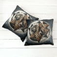 thumbnail image 5 of Ambesonne Leopard Throw Pillow Cover Pack of 2, Polygonal Globe Full Moon, 2 Pcs-26"x16", Dark Blue Grey and Amber, 5 of 5