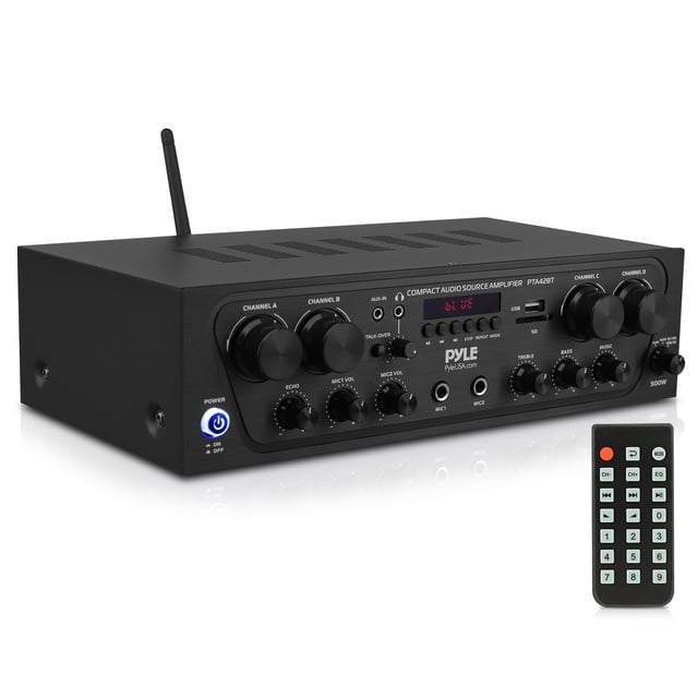 Receptor estéreo inalámbrico Bluetooth Karaoke Pyle PTA42BT