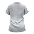 thumbnail image 5 of WTXUE Button-Up Shirts Short Sleeve, Notch Neck Shirts for Women Solid Linen Loose Button Shirt Cotton Solid, Linen Shirts, Workwear for Women Grey 5XL, 5 of 7