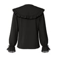 thumbnail image 5 of Long Sleeve Shirts for Women Jirai Kei Cutecore Clothes Kawaii Clothing Bow Center Ruffle Trim Sailor Collar Blouse, 5 of 5