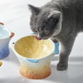 thumbnail image 4 of Cuenco de cerámica para gatos, utensilios para proteger las vértebras cervicales, olla para comer comida para gatos, cuenco para gatos con peces de colores, 4 of 5