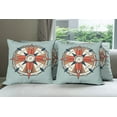 thumbnail image 6 of Ambesonne Vintage Throw Pillow Cover 4 Pack, Cruise Compass Grunge, 24", Pale Orange Turquoise, 6 of 7