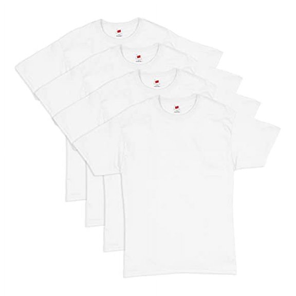 Hanes mens Essentials Short Sleeve T-shirt Value Pack 4-pack athletic t shirts, White, X-Large US