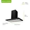 thumbnail image 2 of Campana de Cocina Extractora de Pared AVERA CEV90BN Acero Inoxidable 90 Cm Negra, 2 of 10
