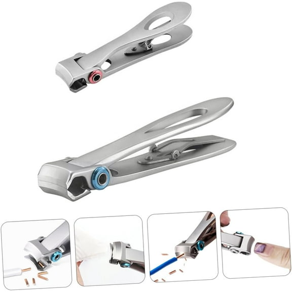 Nail Clipper Set, Fingernail and Toenail TIFOR for Thick Nails Toenails, Nail Cutter Trimmer for Women, Men and Seniors, with 15mm Wide Jaw Opening Ultra Sharp Blade (Silver)